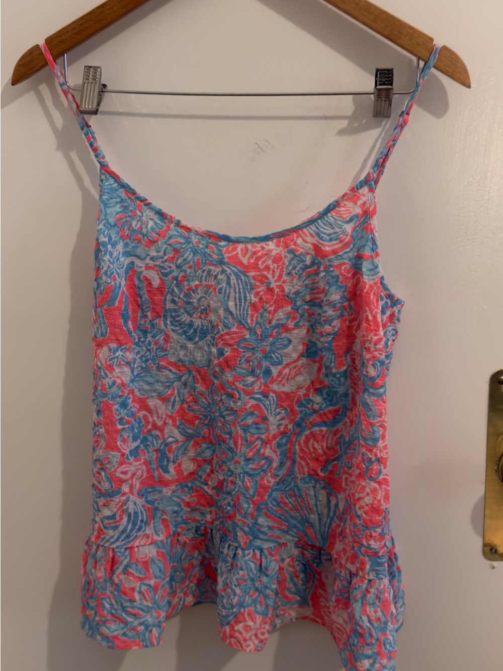 Lilly Pulitzer Pink & Aqua Floral Spaghetti-Strap Tank
